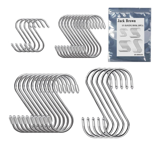 Jack Brown S Hooks For Hanging | 30 Steel S-Shaped Hooks, Space-Saver