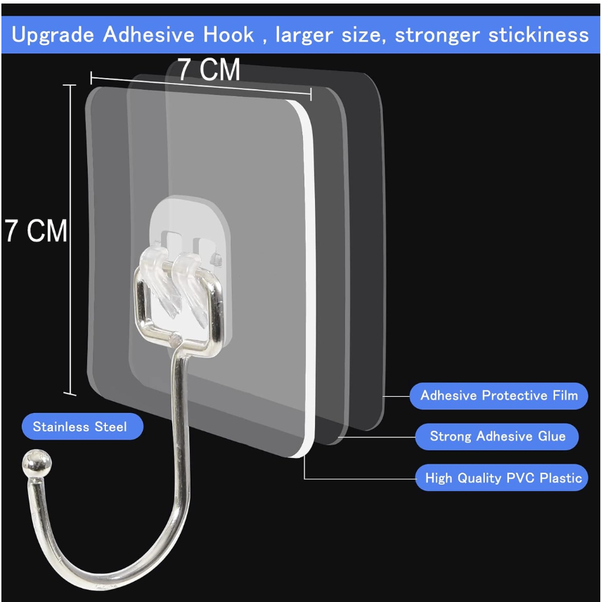 Jack Brown Multi-Use Self Adhesive Hooks Pack of 20
