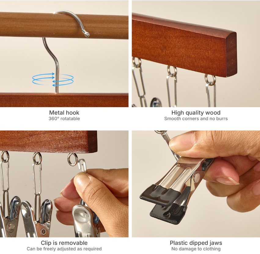 Jack Brown 2-Piece Multiclip Hanging Rack Clothes Dryin Hanger - Brown