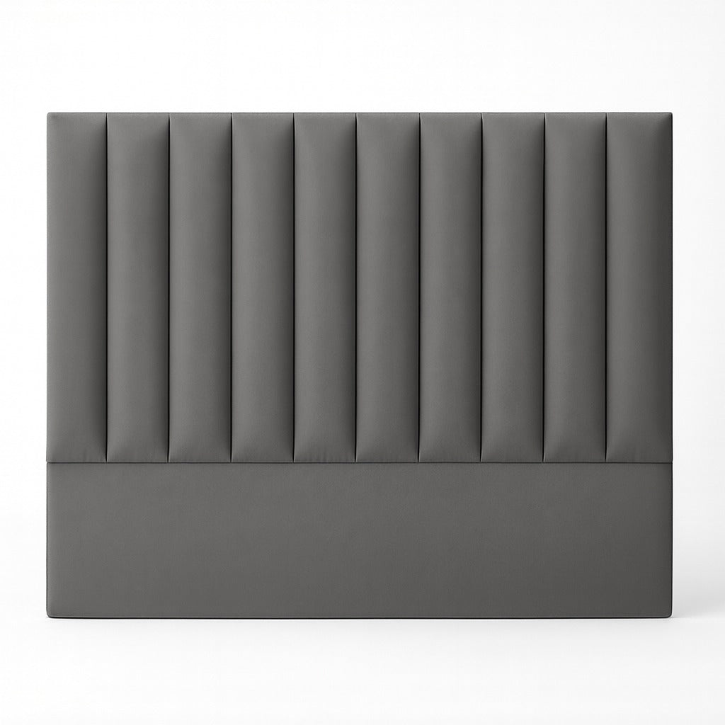 JC Home Vertical Panel Velvet Headboard - Grey