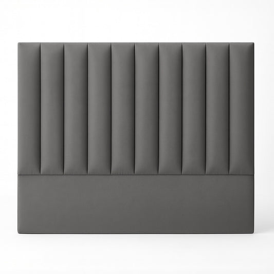 JC Home Vertical Panel Velvet Headboard - Grey