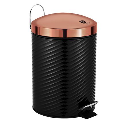 Berlinger Haus 12 Litre Stainless Steel Premium Pedal Bin - Black Rose Line