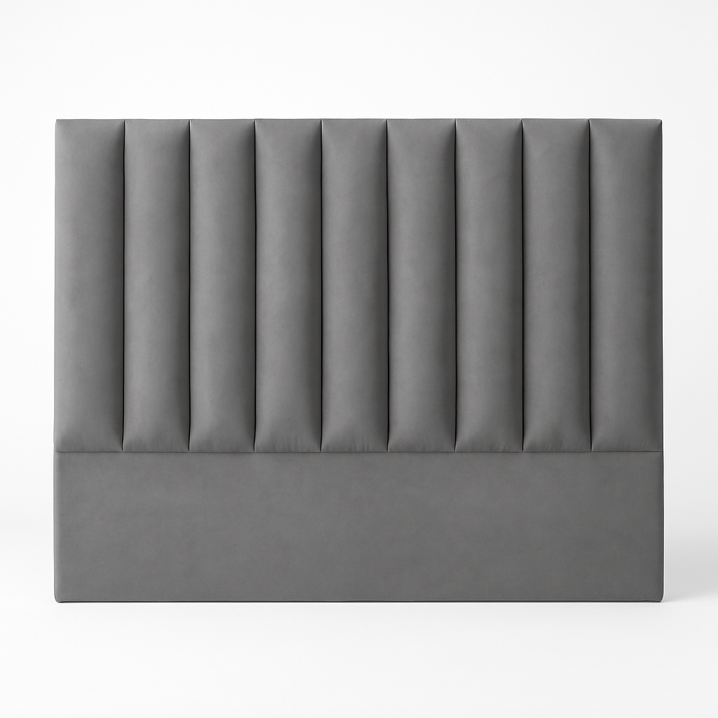 JC Home Vertical Panel Velvet Headboard - Grey