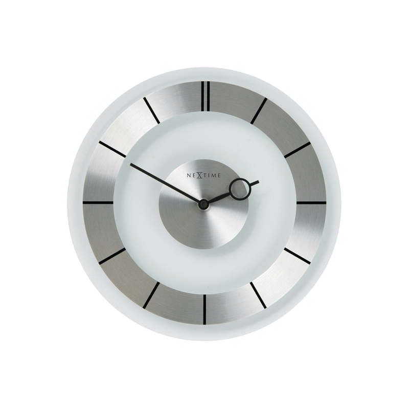 NeXtime 31 cm Retro Metal & Glass Round Wall Clock -Transparent