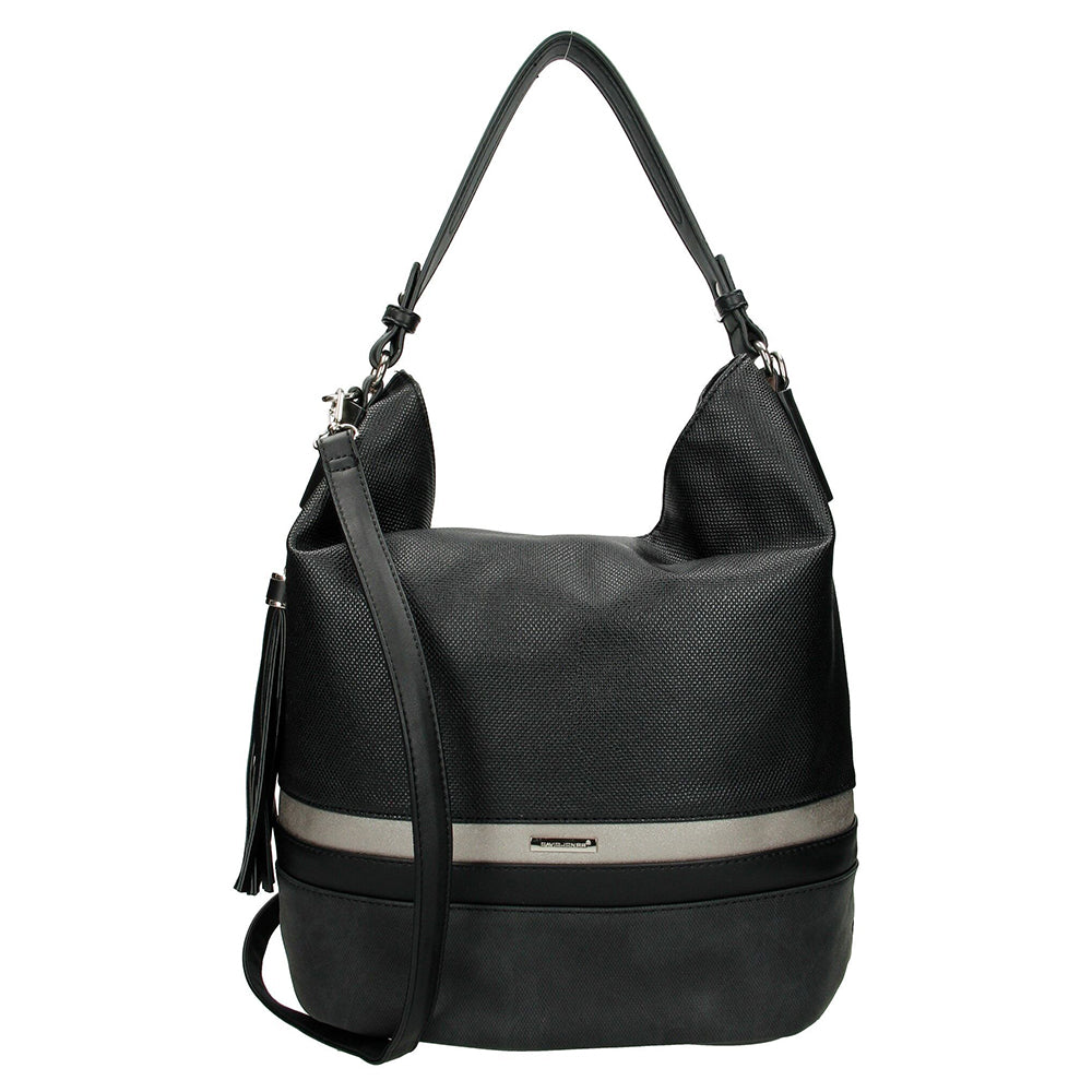 David Jones Paris Ladies Hobbos/Shoulder Bag - Black