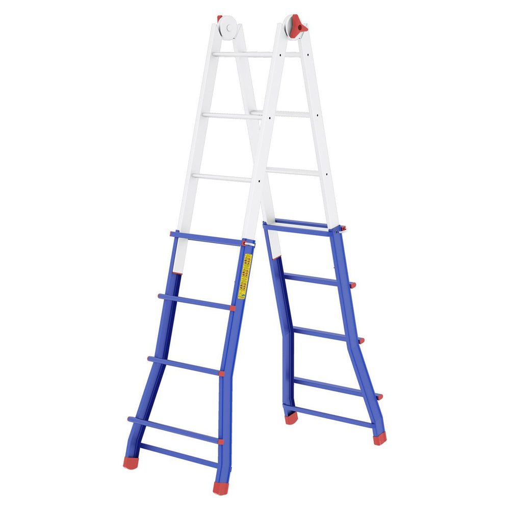 Colombo 4+4 Step Non-Slip Professioanal Telescopic Steel Ladder - Pratic Acc