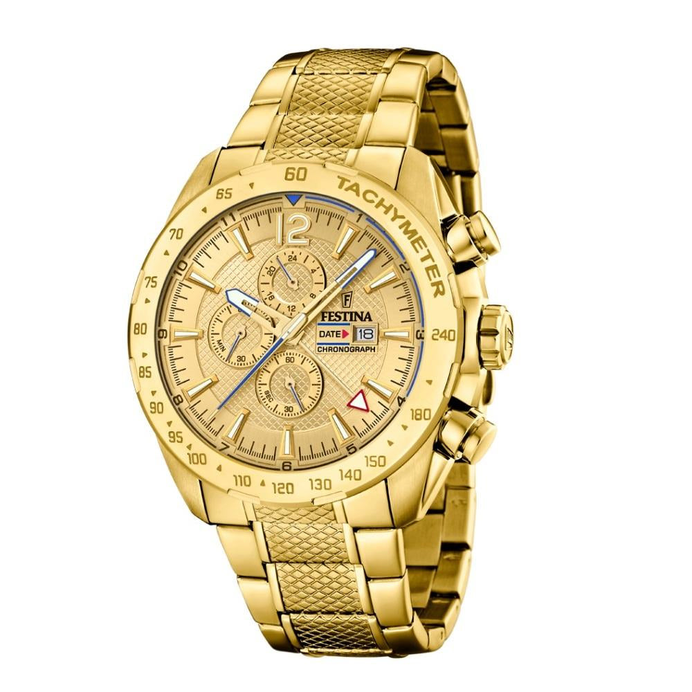 Festina Prestige Stainless Steel Analogue Men's Wrist Watch - Gold F20441/1