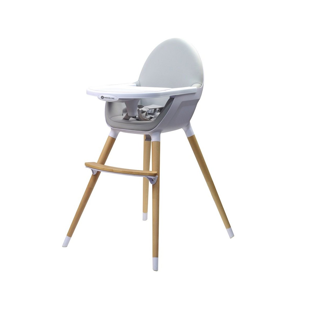 Kinder Line Beechwood Baby and Toddler High Feeding Chair - Grey