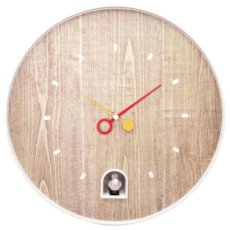 NeXtime 30cm Nightingale White ABS Round Wall Clock - White