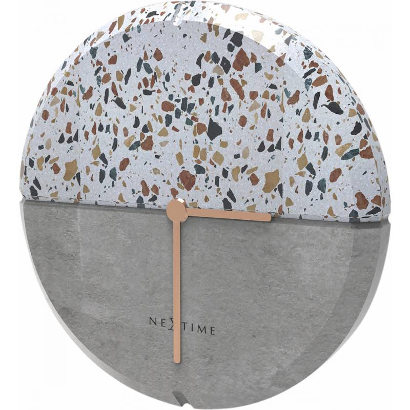 NeXtime 32cm Conrazzo Concrete/Terrazzo Round Wall Clock - Grey