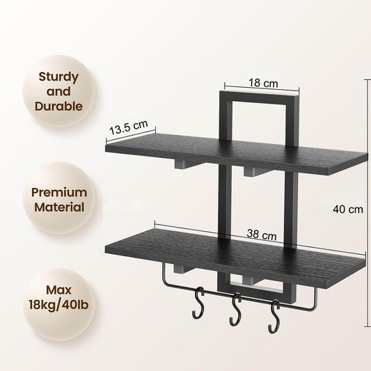 Boudoir Wood Floating Shelves (Black)