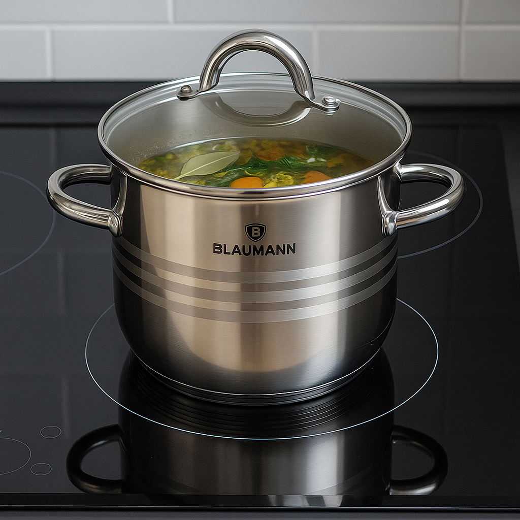Blaumann 20cm Stainless Steel Stock Pot with Lid – Gourmet Line