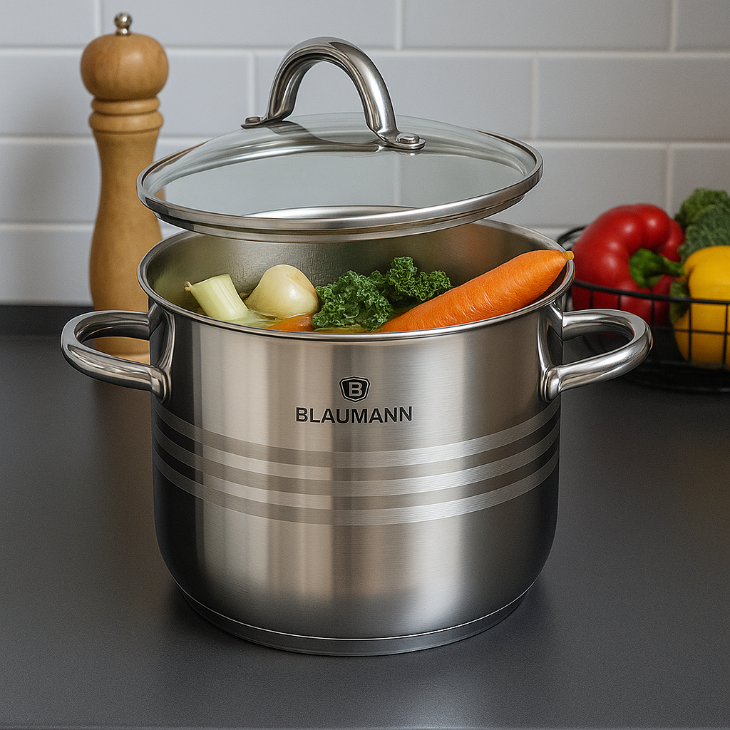 Blaumann 20cm Stainless Steel Stock Pot with Lid – Gourmet Line