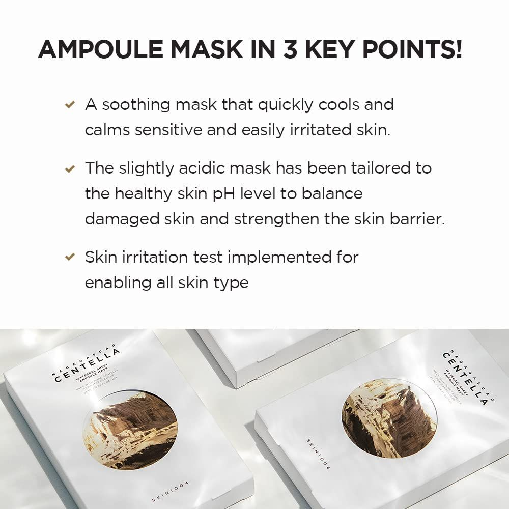 SKIN1004 Centella Watergel Sheet Mask - Hydrating Ampoule Serum Care (5 Pack)