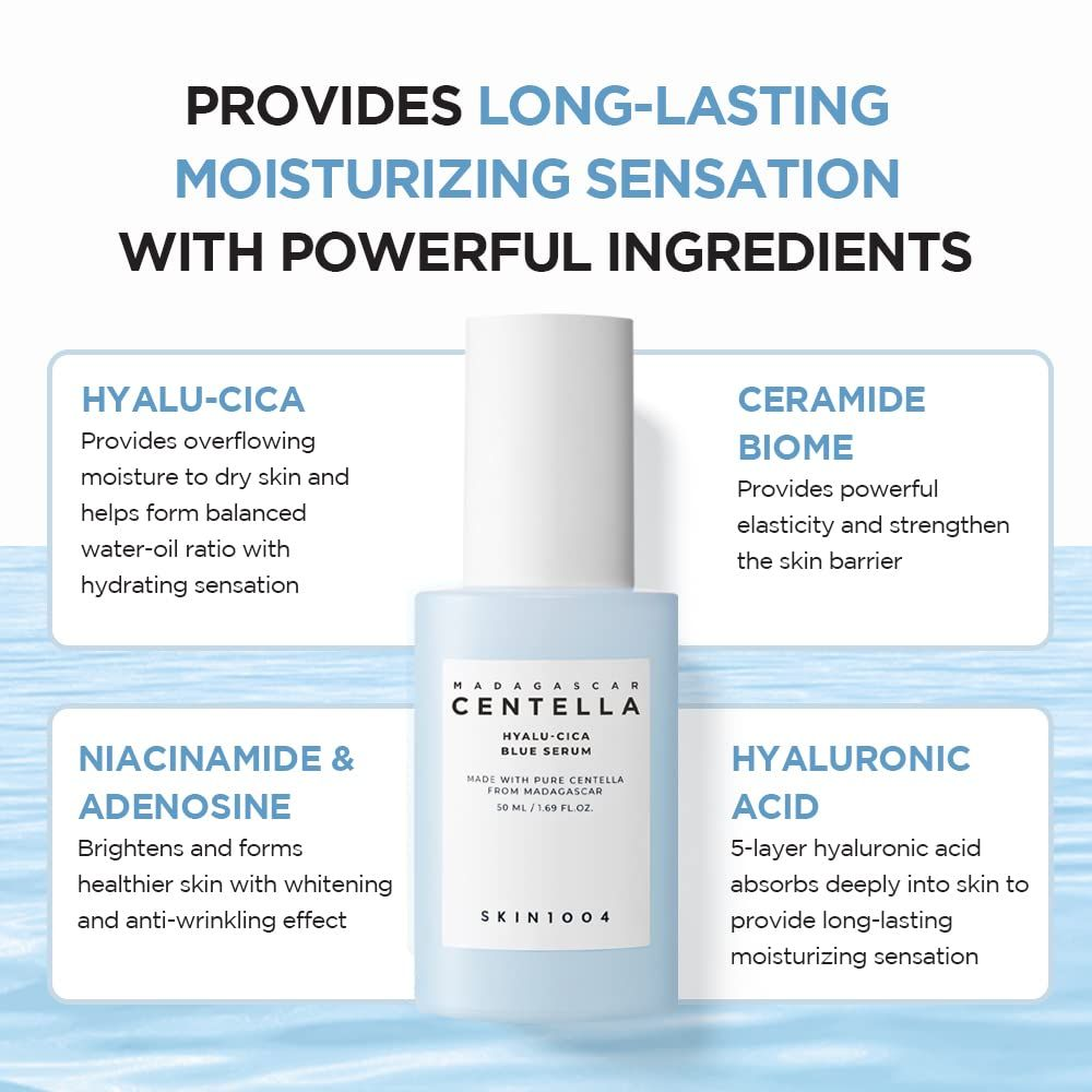 SKIN1004 Hyalu-CICA Blue Serum - 5 Layer Hyaluronic Acid Cica Niacinamide