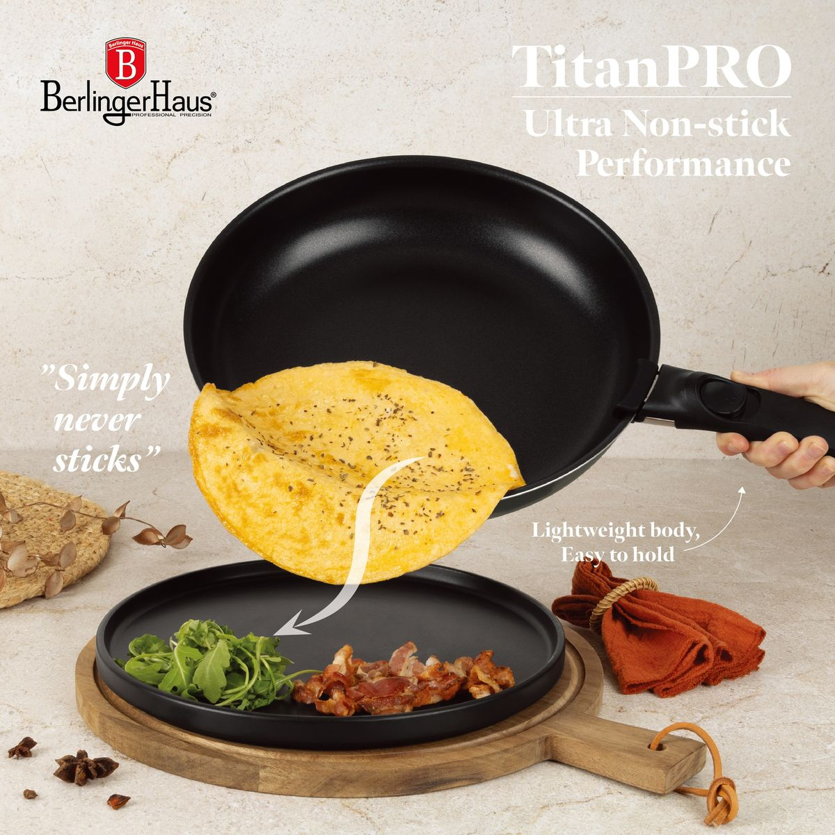 Berlinger Haus 10-Piece Titan Pro Non Stick Coating Oven Safe Cookware Set - Antracite Collection