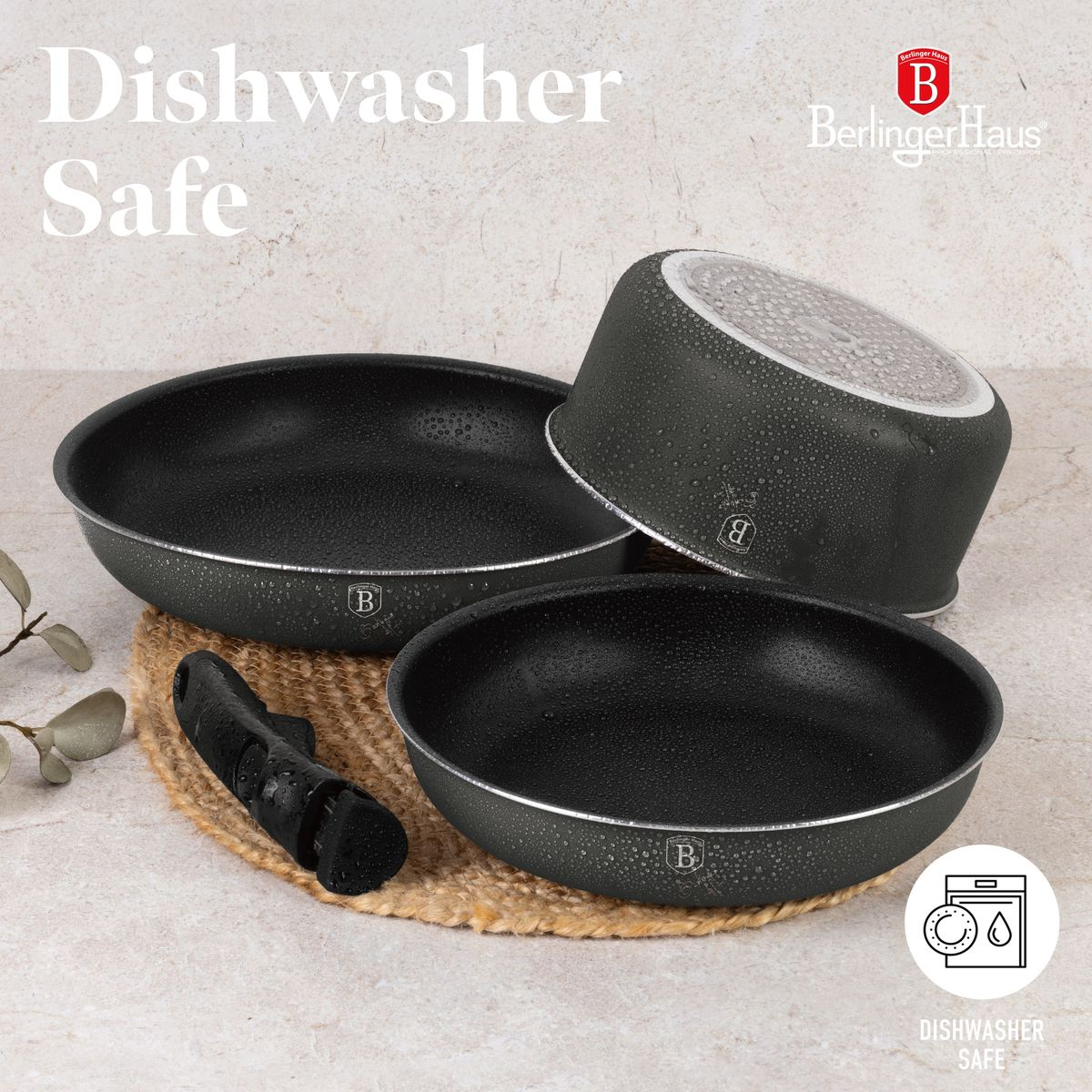 Berlinger Haus 10-Piece Titan Pro Non Stick Coating Oven Safe Cookware Set - Antracite Collection
