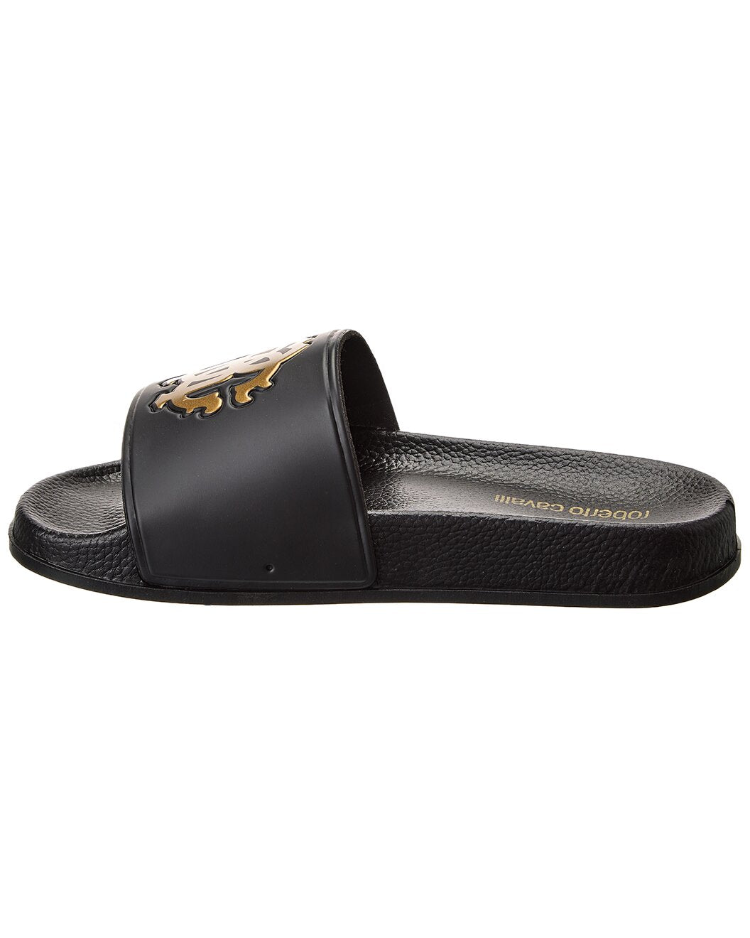 Roberto Cavalli Unisex Sandal Pool Slide - Black & Gold