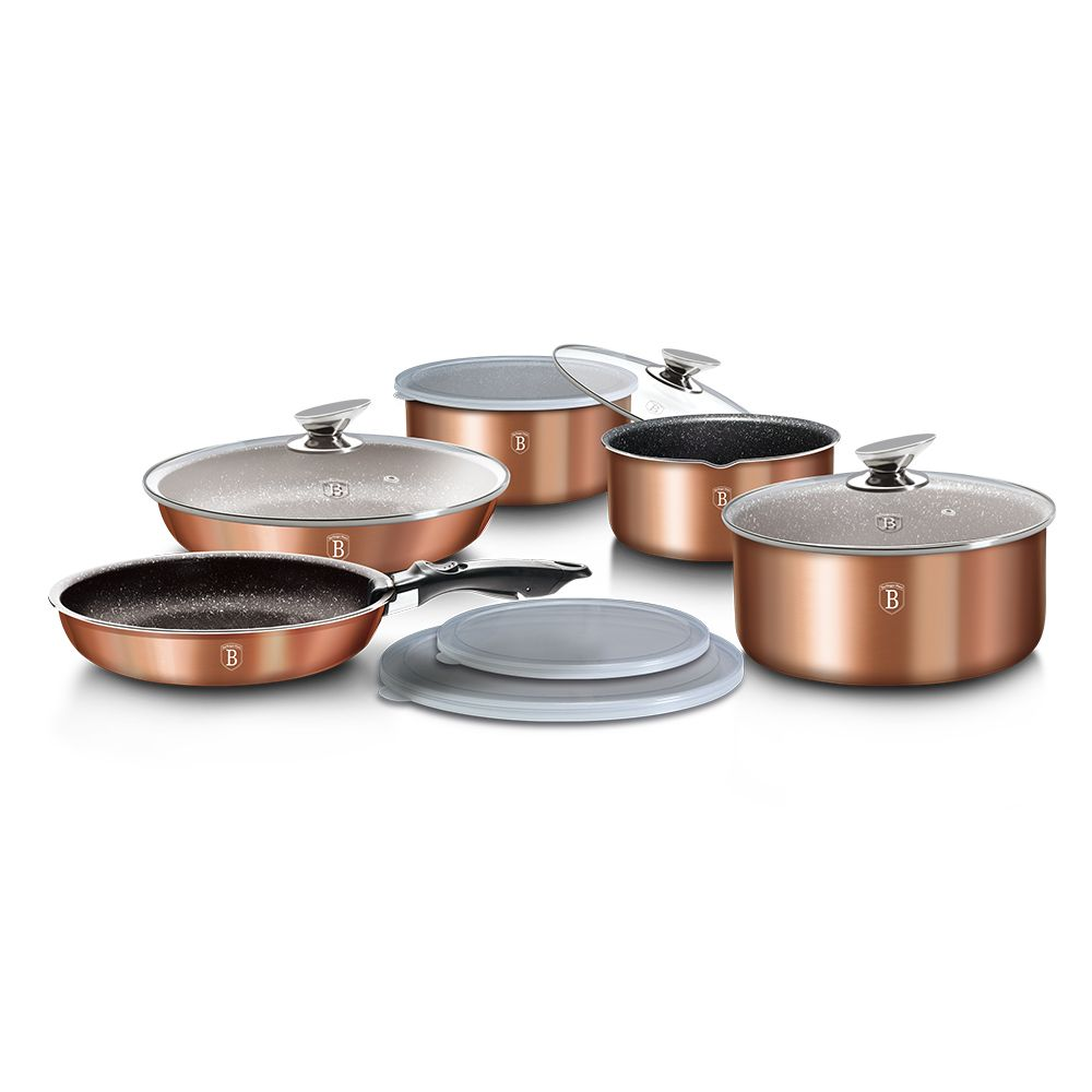 Berlinger Berlinger Haus 12-Piece Marble Coating Cookware Set - Rose Gold Metall ...