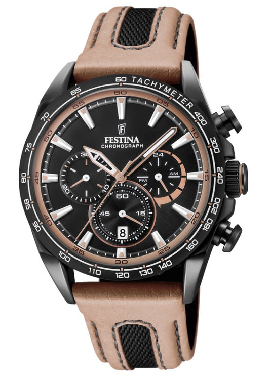 Festina The Originals Analogue Men's Wrist Watch - Beige-Black F20351/1