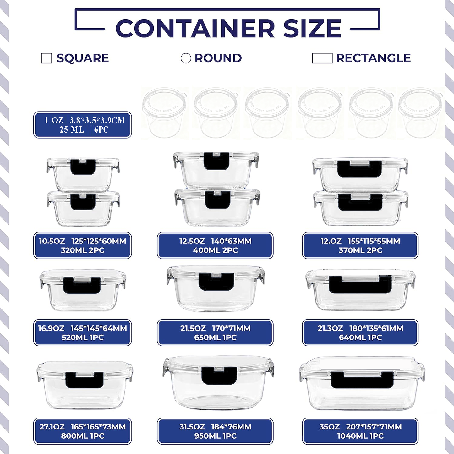 AureaHome 36-Piece Air-Tight Premium Glass Food Storage Set
