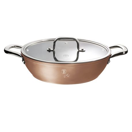 Berlinger Haus 28cm Marble Coating Shallow Pot with Lid - Bronze Titan