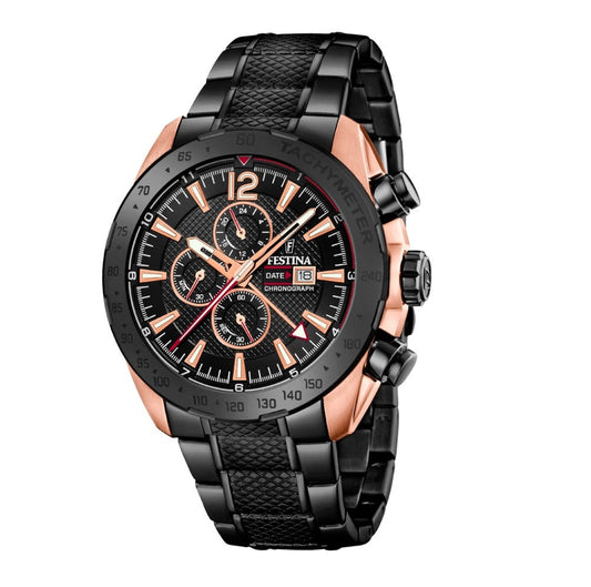 Festina Prestige Analogue Men's Wrist Watch - Black-Gold F20481/1