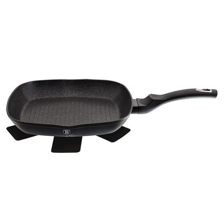 Berlinger Haus 28cm Marble Coating Grill Pan - Black Silver