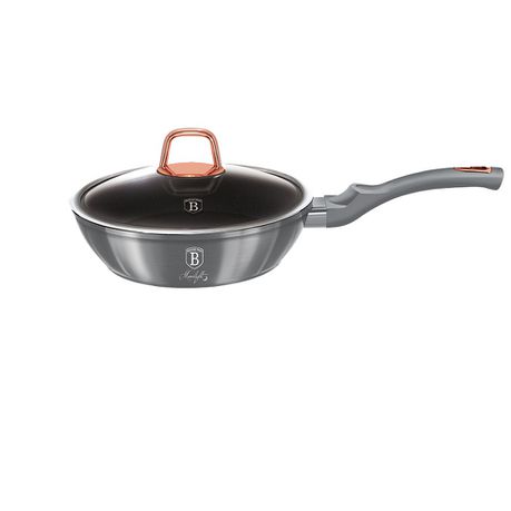Berlinger Haus 24cm Titanium Coating Deep Fry Pan with Lid - Moonlight