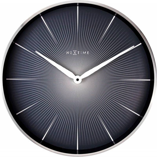 NeXtime 40cm 2 Seconds Metal Round Wall Clock - Black