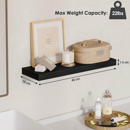 Boudoir Wood Floating Shelves – 4-Piece Set (Black)