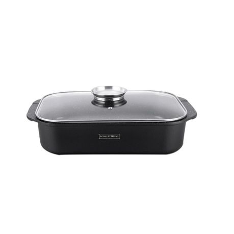 Royalty Line 32cm Marble Coating Roasting Pan - Black