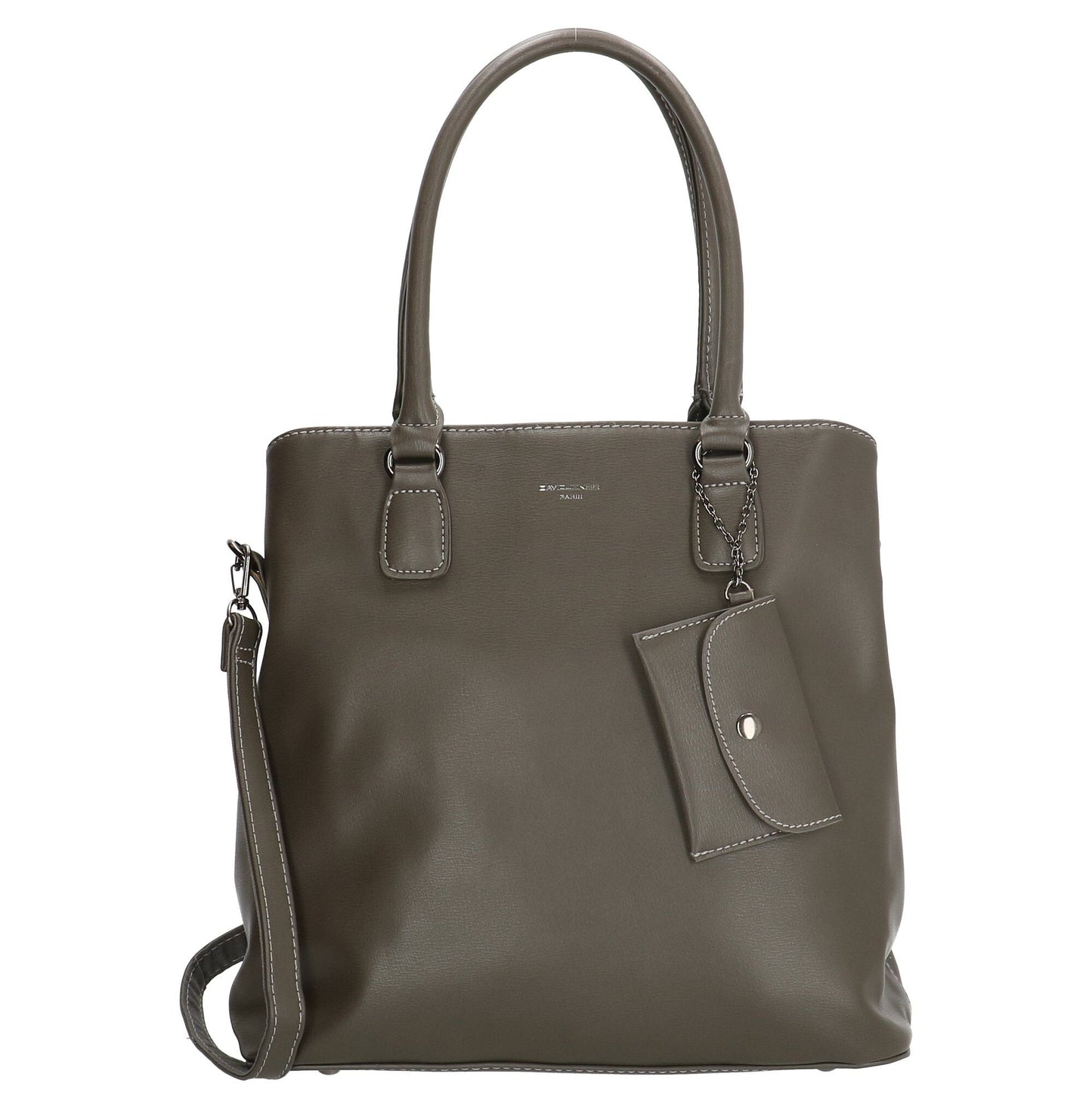 David Jones Paris Ladies PU Shoulder/Hand Bag - Dark Grey 5647-2
