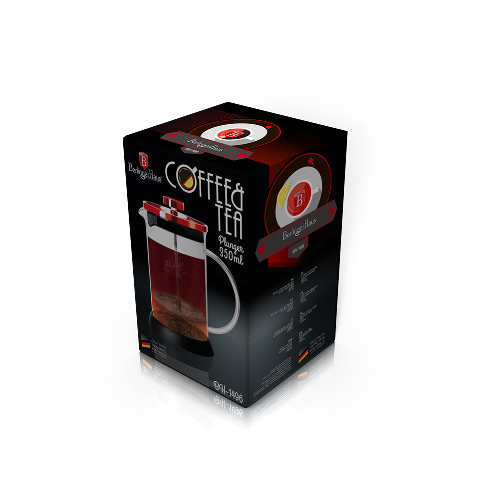 Berlinger Haus 350ml Coffee & Tea Plunger - Burgundy Metallic Line
