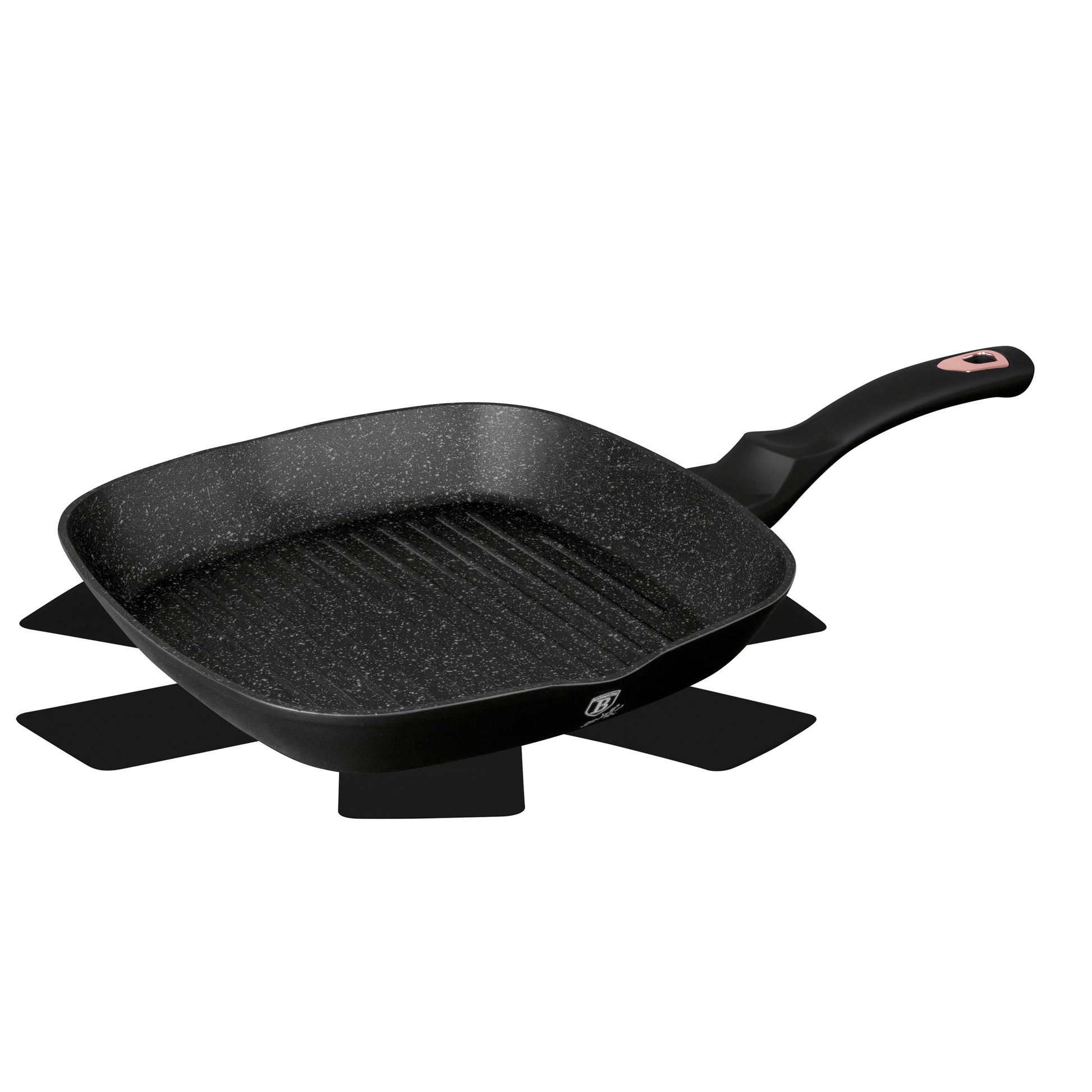 Berlinger Haus 28cm Marble Coating Grill Pan with Detachable Handle - Black