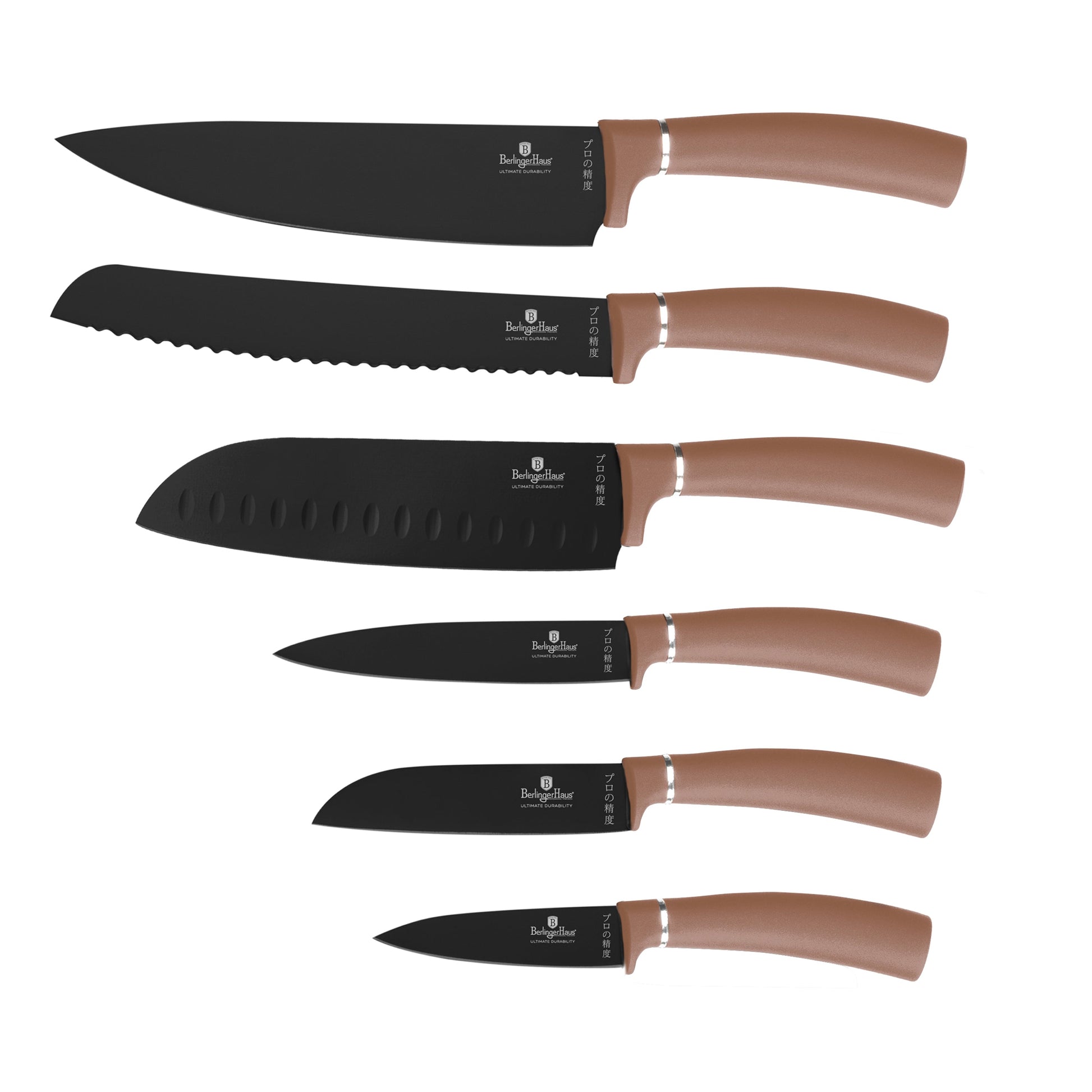Berlinger Haus 6-Piece Stainless Steel Knife Set – Rose Gold