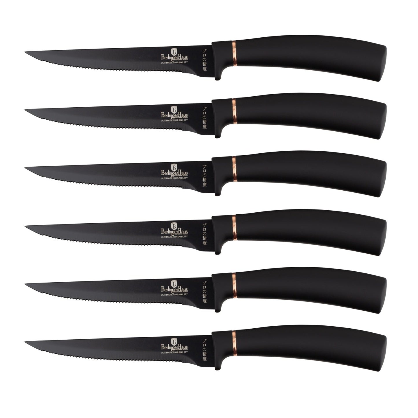 Berlinger Haus 6-Piece Steak Knife Set – Black Rose