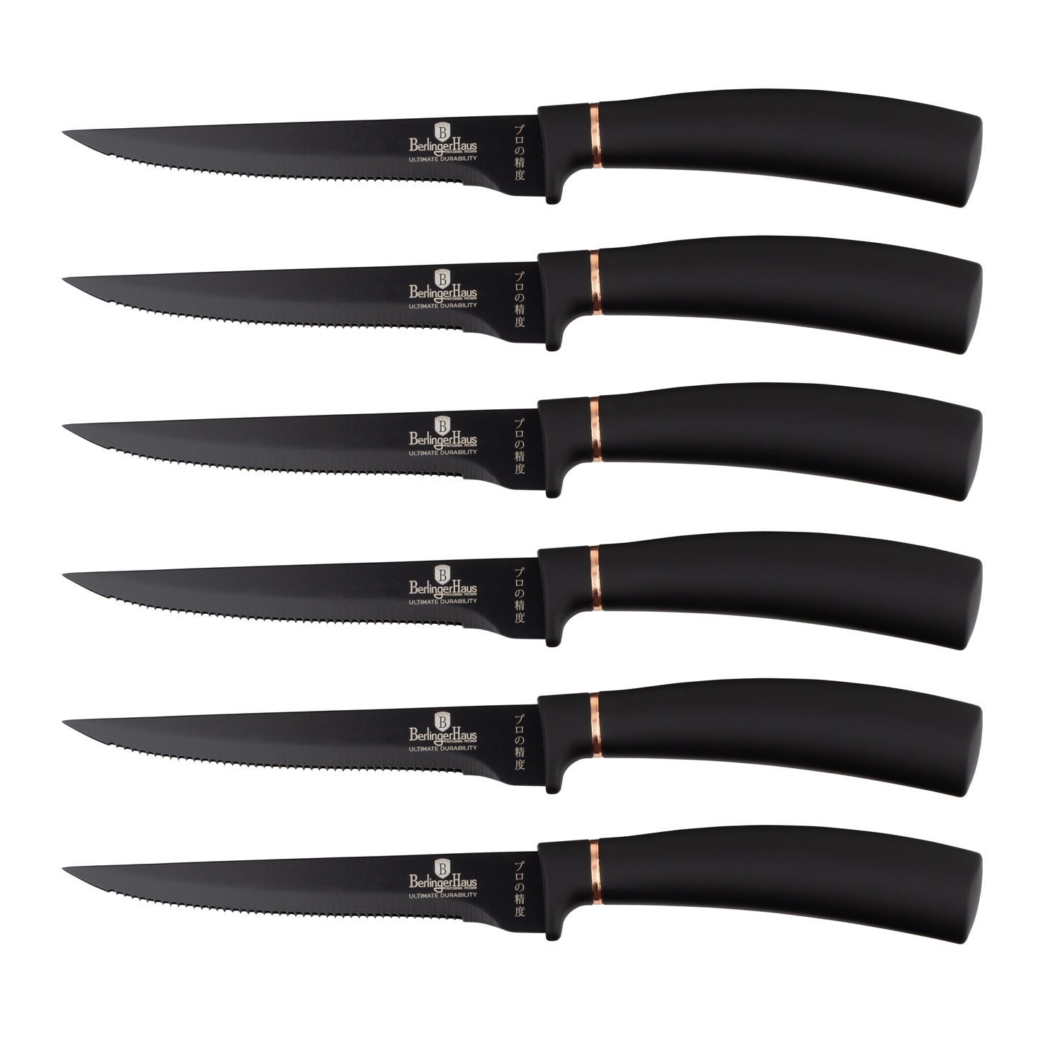 Berlinger Haus 6-Piece Steak Knife Set – Black Rose