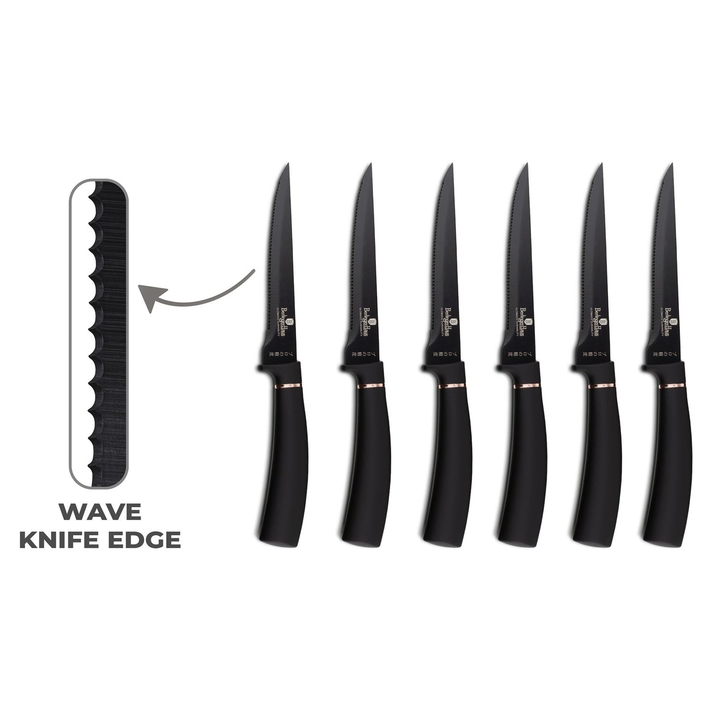 Berlinger Haus 6-Piece Steak Knife Set – Black Rose