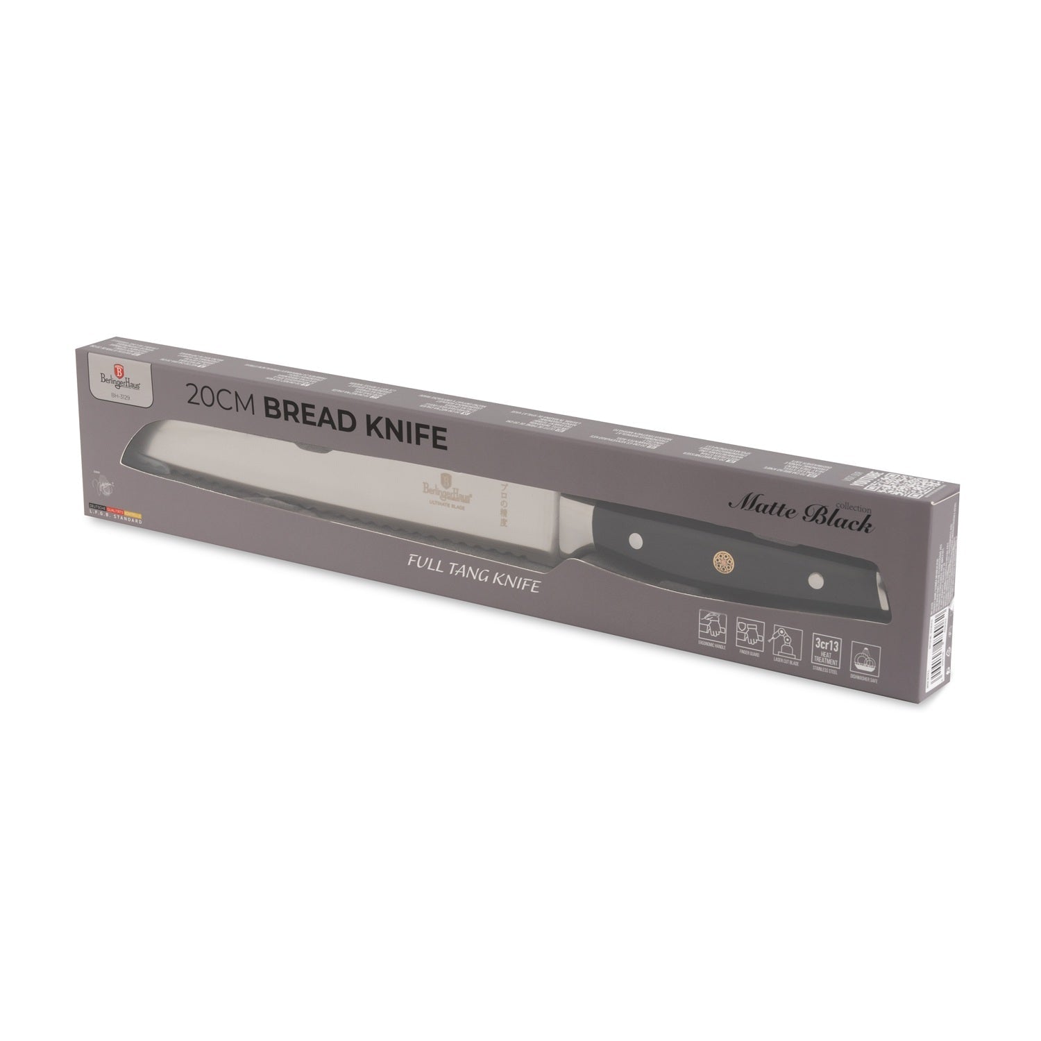 Berlinger Haus 20cm Bread Knife – Black-Silver