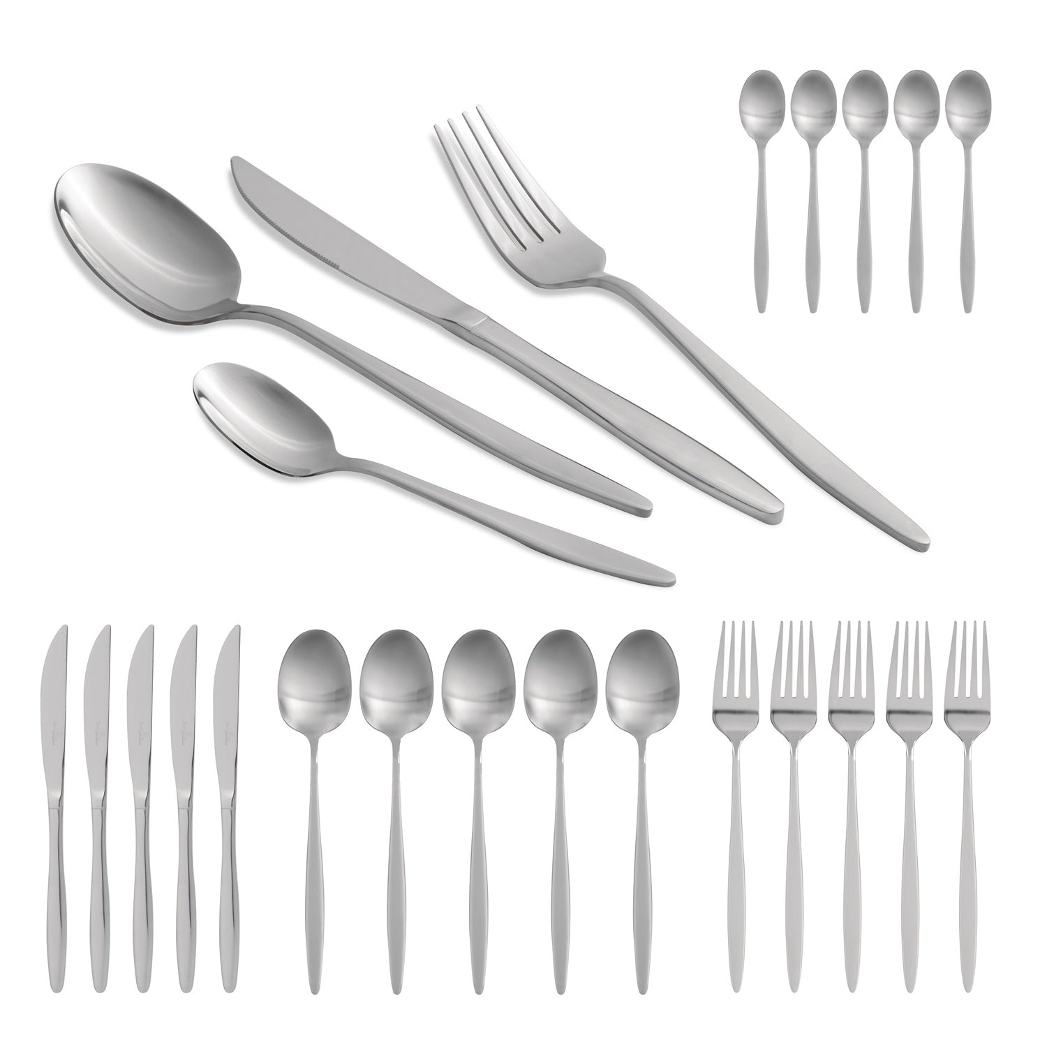 Berlinger Haus 24-Piece Stainless Steel Cutlery Set – Silver Mirror Polish