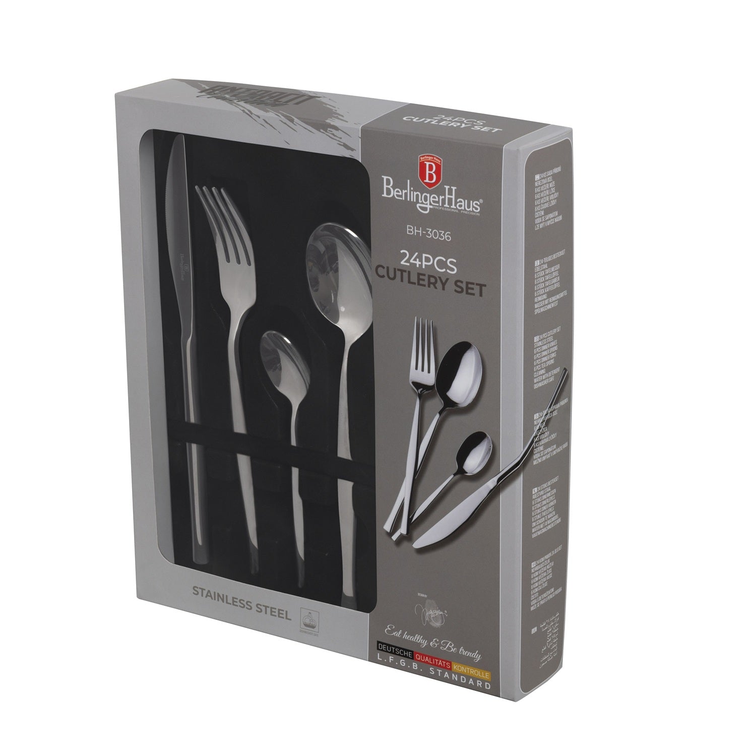Berlinger Haus 24-Piece Stainless Steel Cutlery Set – Silver Mirror Polish