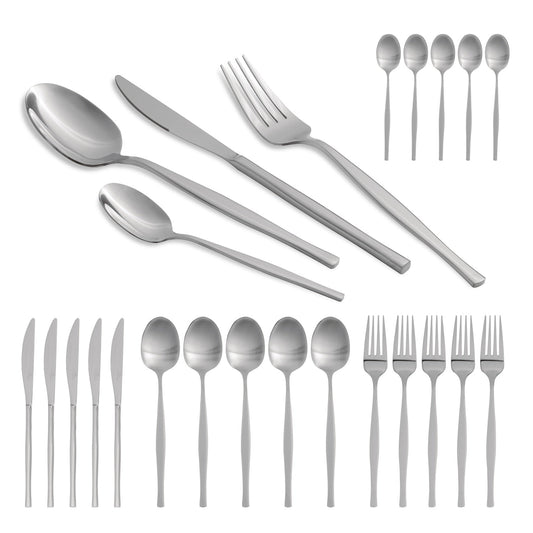 Berlinger Haus 24-Piece Stainless Steel Cutlery Set – Silver Mirror Polish