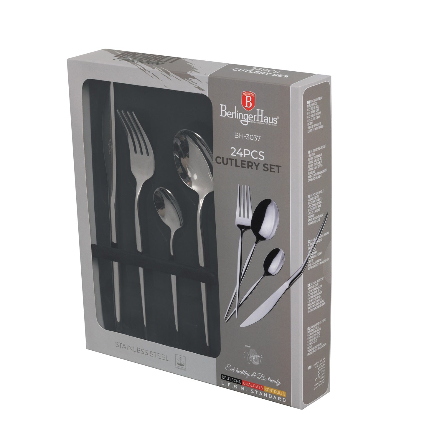 Berlinger Haus 24-Piece Stainless Steel Cutlery Set – Silver Mirror Polish