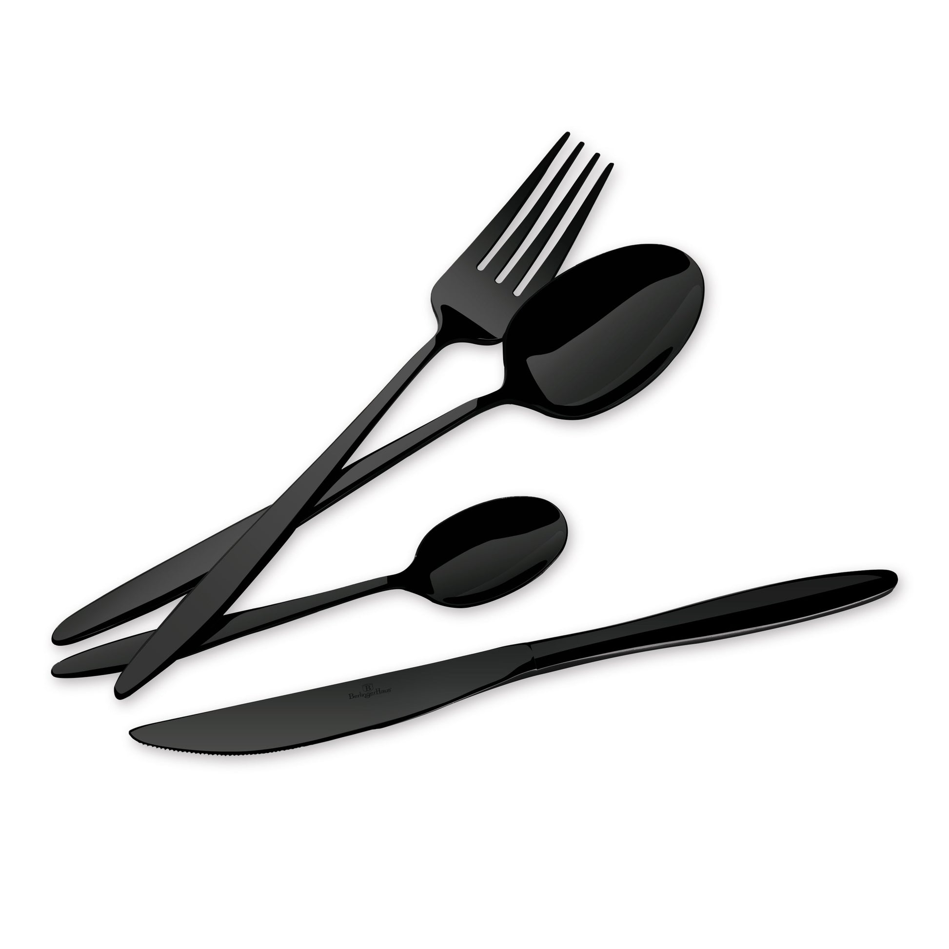 Berlinger Haus 24-Piece Stainless Steel Cutlery Set – Black Mirror