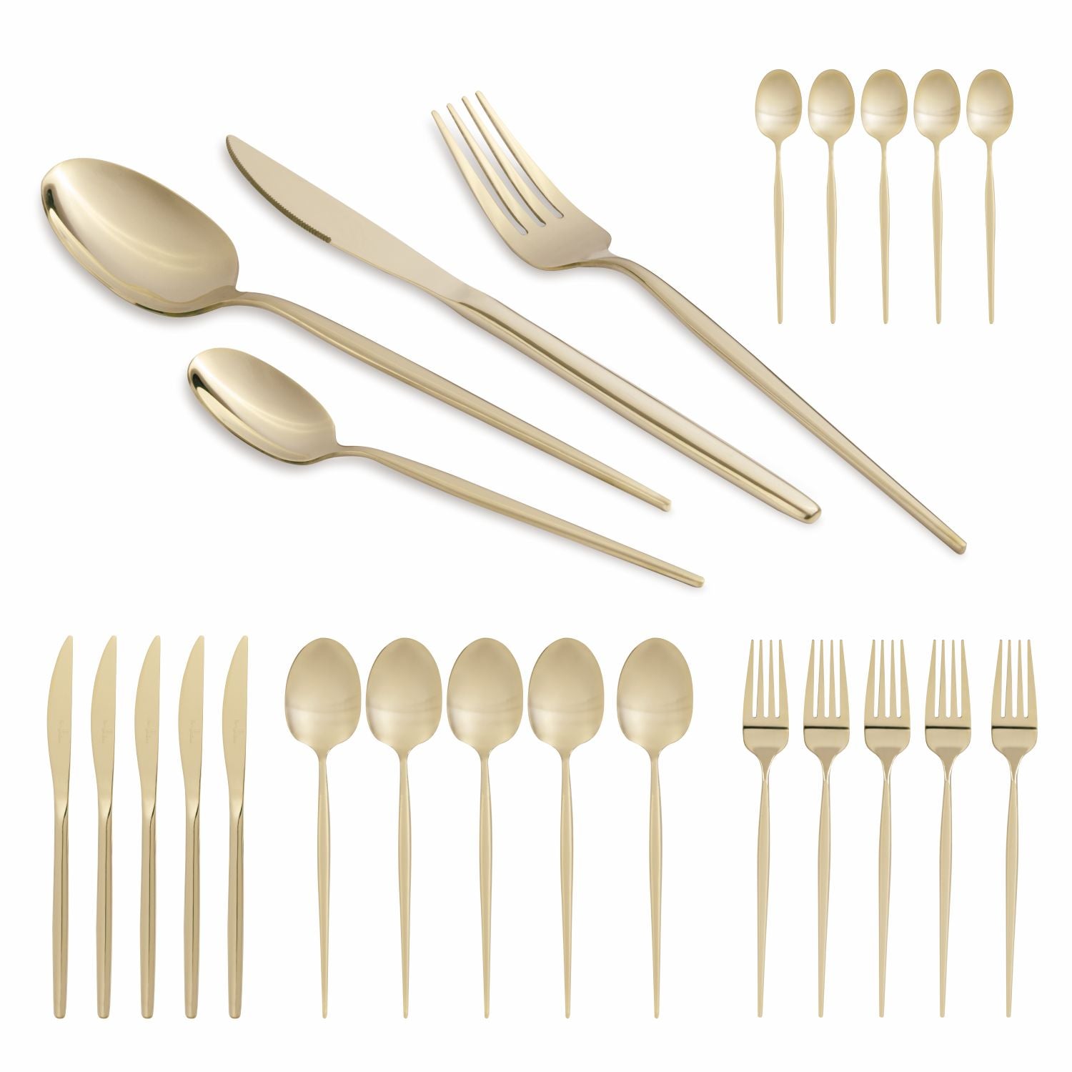 Berlinger Haus 24-Piece Stainless Steel Cutlery Set - Champagne Gold