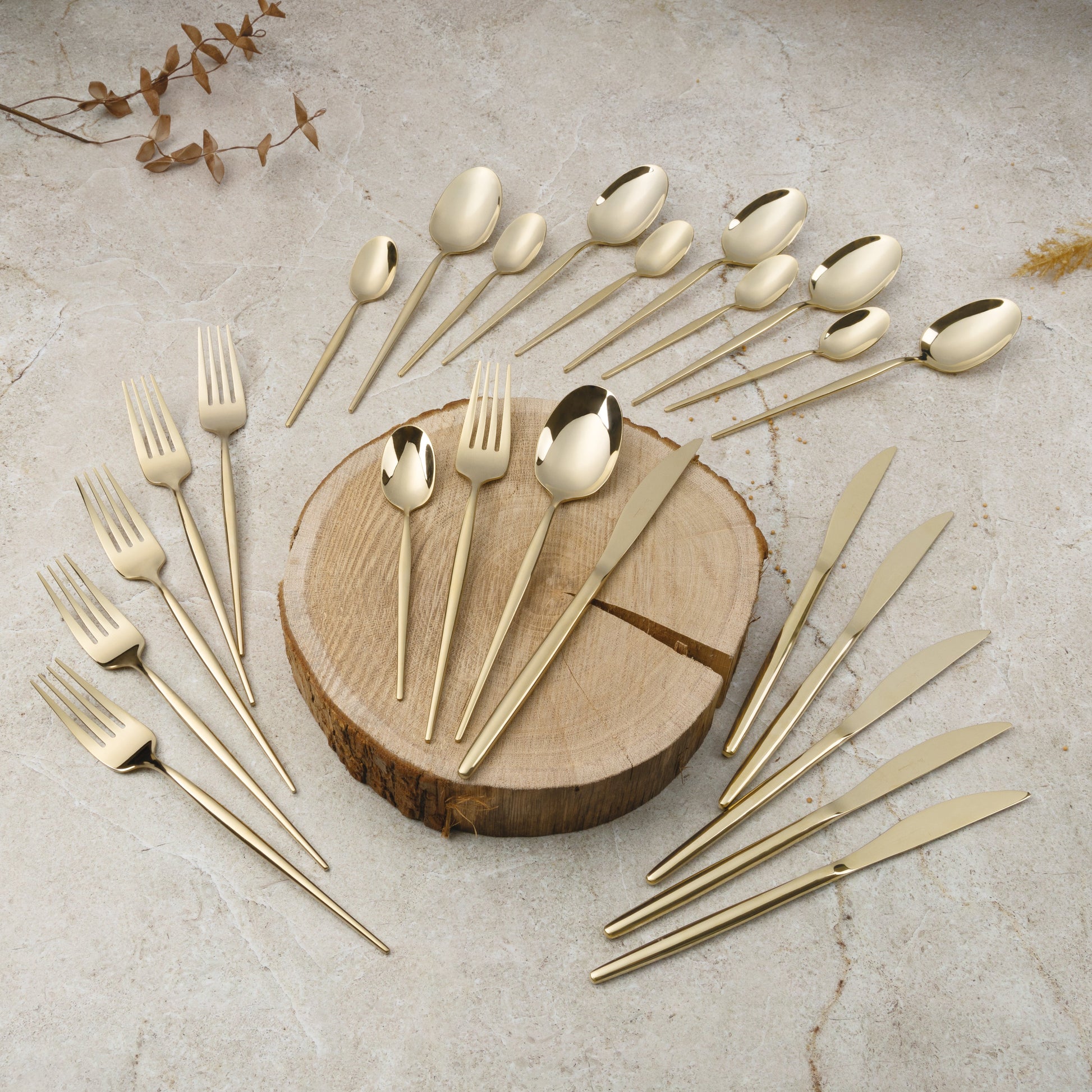 Berlinger Haus 24-Piece Stainless Steel Cutlery Set - Champagne Gold