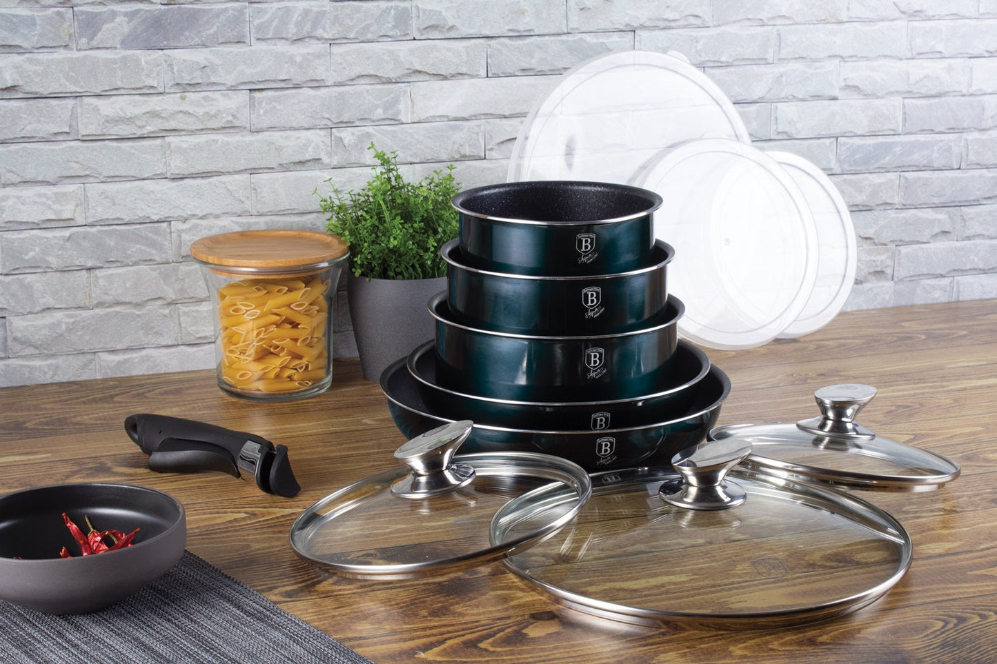 Berlinger Haus 12 Piece Marble Coating Cookware Set - Aquamarine Edition
