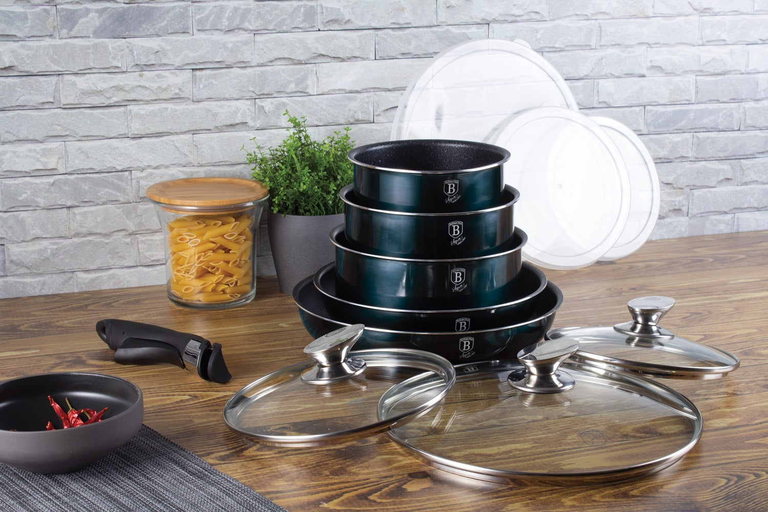 Berlinger Haus 12 Piece Marble Coating Cookware Set - Aquamarine Edition