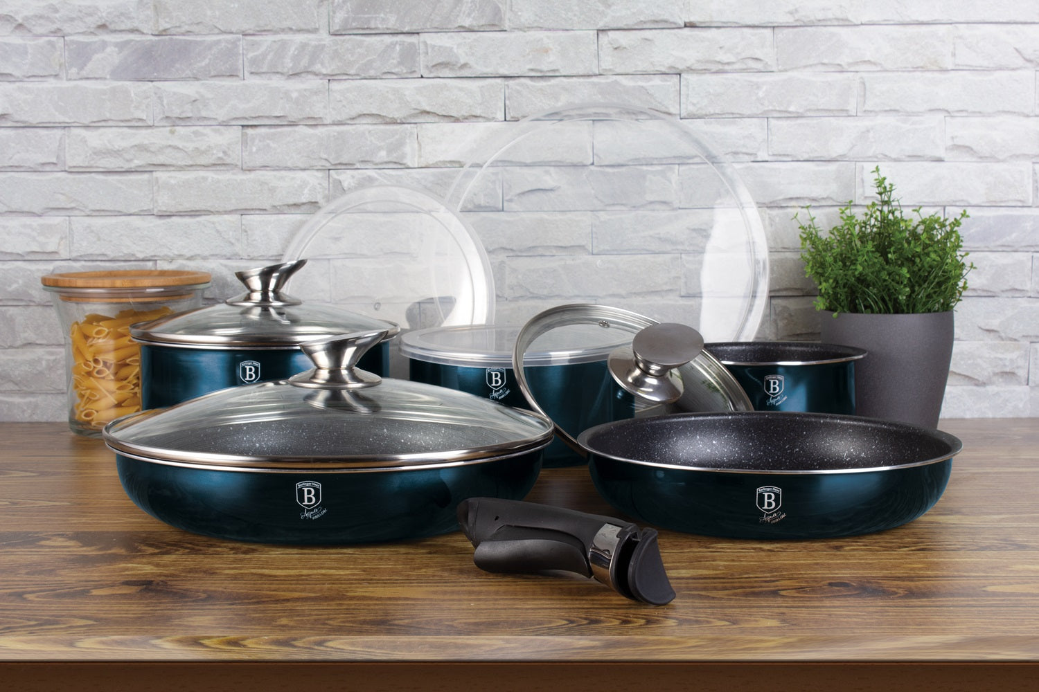 Berlinger Haus 12 Piece Marble Coating Cookware Set - Aquamarine Edition